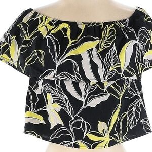 Splendid Black and Yellow Floral Off-Shoulder Blouse